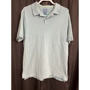 Jos. A. Bank Mens L Blue Polo Shirt Stays Cool Cotton Spandex Short Sleeve